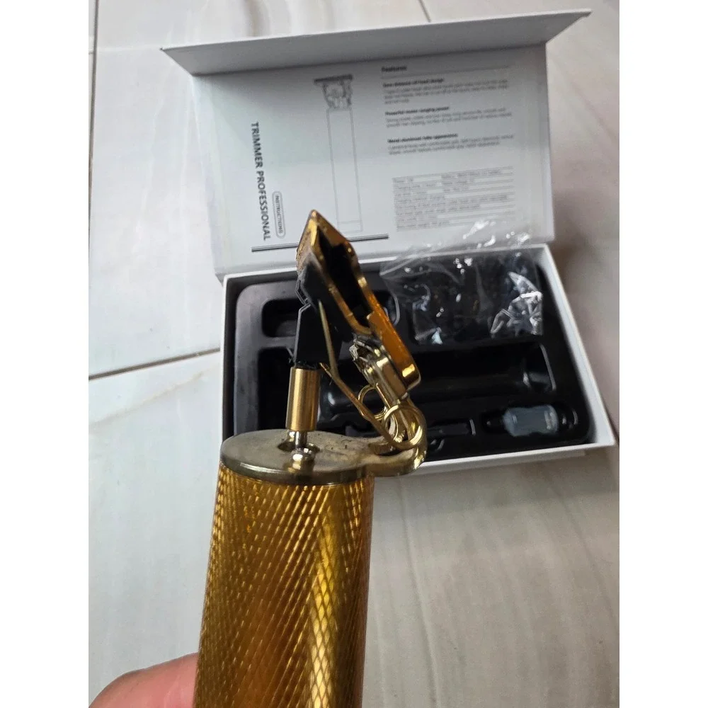 Vintage T9 Professional Trimmer Cordless Hair Clipper Gold‎ USB Rechargeable W2